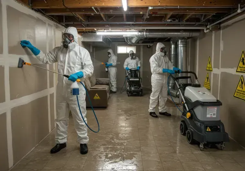 Basement Moisture Removal and Structural Drying process in Shiawassee County, MI